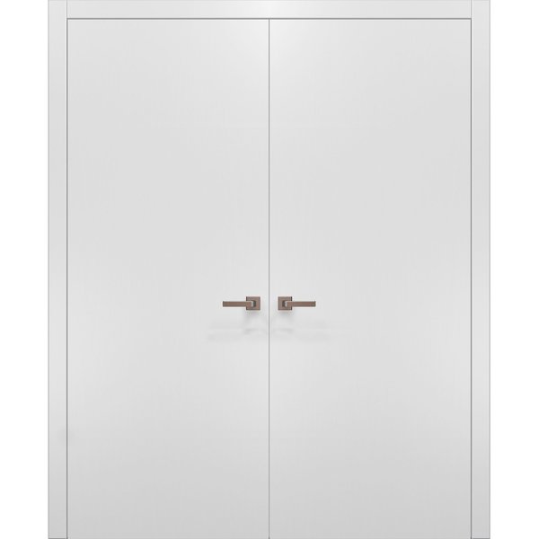 Sartodoors French Interior Door, 42" x 84", White PLANUM10DD-WSNP-60